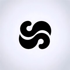 Elegant black abstract symbol conveys balance and harmony with a modern, sophisticated design perfect for branding.