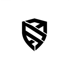 Modern abstract shield logo design symbolizing protection, security, and innovation for business identity