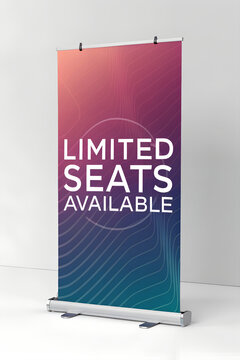 Modern Typography Poster Hanging,
Limited Seats Available Sign in Elegant Frame