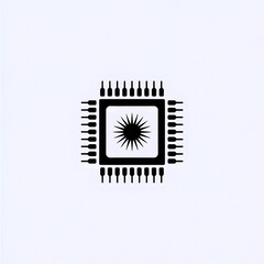 Dynamic technology concept central processing unit symbol representing innovation and digital power for modern computing solutions