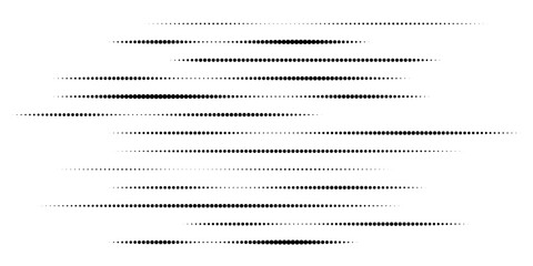 Set of halftone dots gradient pattern texture isolated on white background. Straight dotted spots using halftone circle dot raster texture. Vector blot half tone collection.