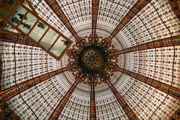 ceiling of the dome of a shopping mall in Paris