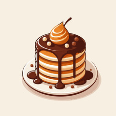 flat illustration of delicious cake