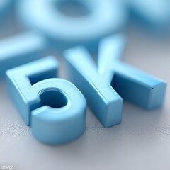 A close up of a blue 5 percent sign on a table