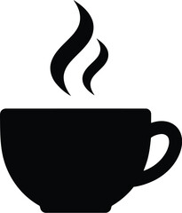Steaming coffee cup silhouette icon