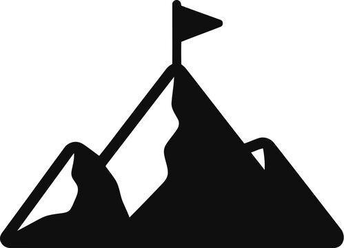Mountain peak summit flag success goal achievement