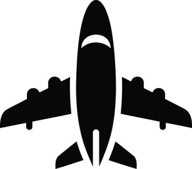 Modern jet airplane icon silhouette