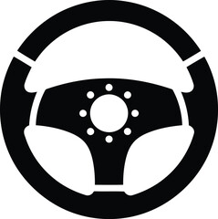 Sport steering wheel icon black vector