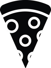 Pizza slice icon black and white