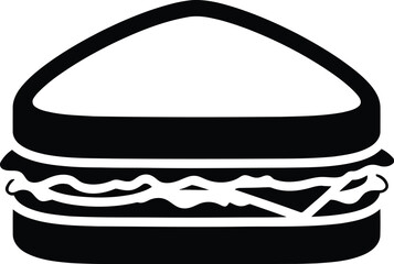 Black sandwich icon fast food vector art