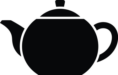 Black teapot silhouette icon