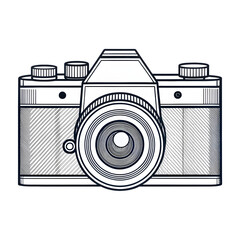 Vintage camera sketch isolated on transparent background