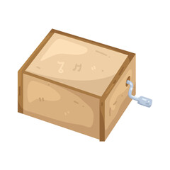 Illustration of Wooden Music Box