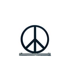 Peace symbol on a transparent background representing hope and nonviolence