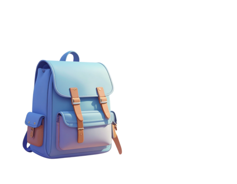 3d minimal School bag. back-to-school concept. Colleague elements. Classroom composit 