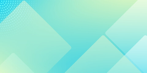 Obraz premium Minimal abstract background. Banner design with blue and green color gradation. Colorful and creative design.