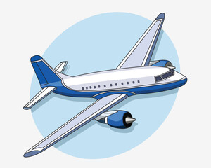 vector Flat illustration of airplane