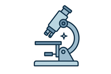 Stylized icon of a laboratory microscope used for scientific research and biological analysis