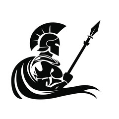 vector silhouette illustration of a Warrior