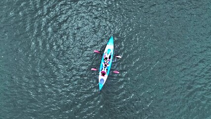 Aerial Summer Kayaking and Rafting Adventure on Lake Waters - Holiday Travel Video Template