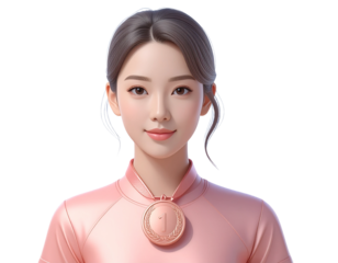 3d minimal sport competition award. sport winner medal. A copper medal. 3d rendering (2)