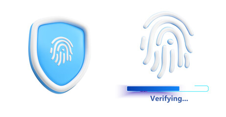 Biometric Authentication Vector Fingerprint with Loading Bar