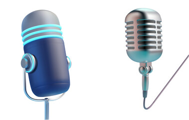 Microphone Vector Icons Set Podcast Studio Retro Dynamic