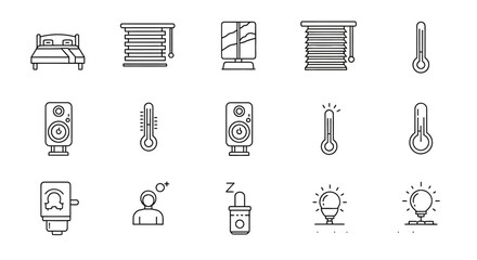 Promoting sleep quality a comfortable bed with smart home technology monitoring temperature for improving rest and creating a relaxing bedroom environment.