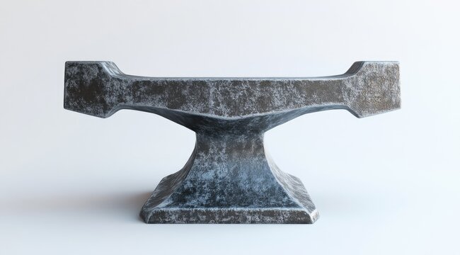Gray metal anvil, weathered look,?simple form