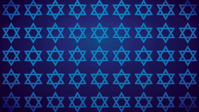 Elegant blue Star of David pattern ideal for Jewish holidays and cultural celebrations background design
