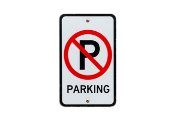 Prohibitory no stopping signage indicating restricted vehicle placement isolated transparant background