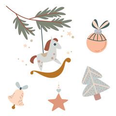 Obraz premium New year's toy stickers