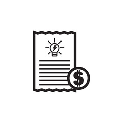 Electricity bill icon. Energy price. Vector icon isolated on white background.