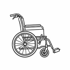Fototapeta premium Wheelchair outline illustration concept of isolated on white 