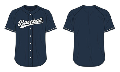 Navy blue baseball uniform template