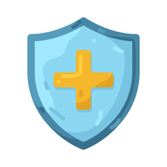 Obraz premium Illustration of Shield with Plus Sign 