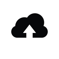 Minimalist vector icon representing cloud data upload, secure digital storage, and efficient file transfer for online backup and sharing solutions in modern technology