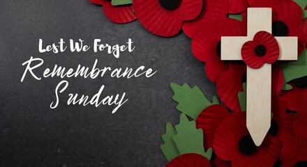 Dark Red and White Organic Remembrance Sunday 