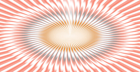 Abstract radial pattern with coral and white colors