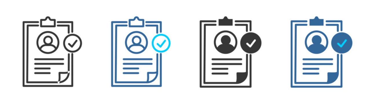 Qualification icon set multiple style collection	
