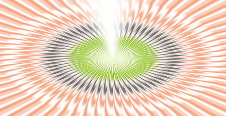Abstract radial pattern with green and gray center on white background