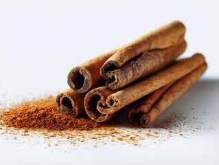 Aromatic cinnamon sticks and powder showcasing natural spice for cooking and baking