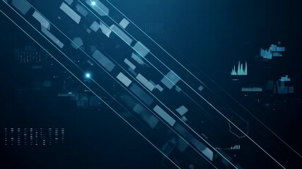 Abstract digital background with geometric shapes and lines, illustrating technology and data analysis - Powered by Adobe