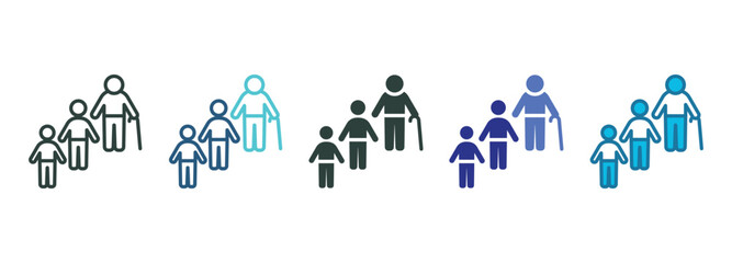 Generation Icon Set Multiple Style Of