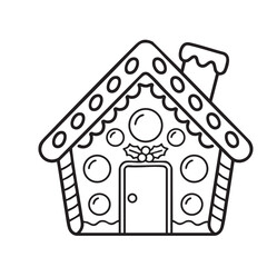 Christmas coloring page design with candy and icing details. Perfect for kids coloring books,