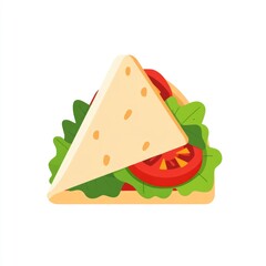 A simple and minimalist icon of a fresh sandwich wrap or snack food  featuring a centered design in a modern flat style  isolated on a clean white background