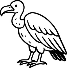 Fototapeta premium Simple black outline silhouette of a vulture head in vector format.