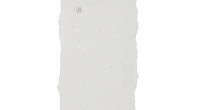 White torn paper with rough edges isolated on transparent background, for design