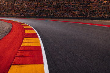 Evening Fragment of a Racing Track Under Dramatic Lights