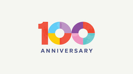 Colorful 100th Anniversary Celebration Logo with Text number